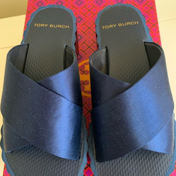 TORY BURCH SCALLOP WEDGE PLATFORM SANDALS SIZE 5 - Picture 2 of 15